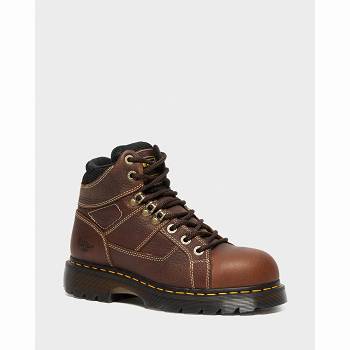 Dr Martens Ironbridge Kožené Steel Toe - Bordove Pracovne Cizmy Panske, DR0133